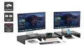 Kogan Modern Dual Monitor & Laptop Stand with Adjustable Length (Black)
