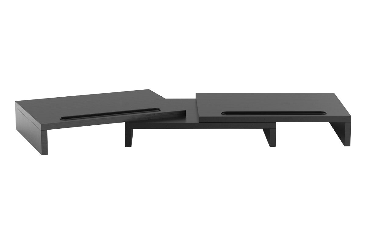 Kogan Modern Dual Monitor & Laptop Stand with Adjustable Length (Black)