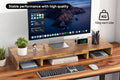 Kogan Modern Dual Monitor & Laptop Stand with Adjustable Length (Dark Walnut)
