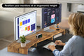 Kogan Modern Dual Monitor & Laptop Stand with Adjustable Length (Dark Walnut)