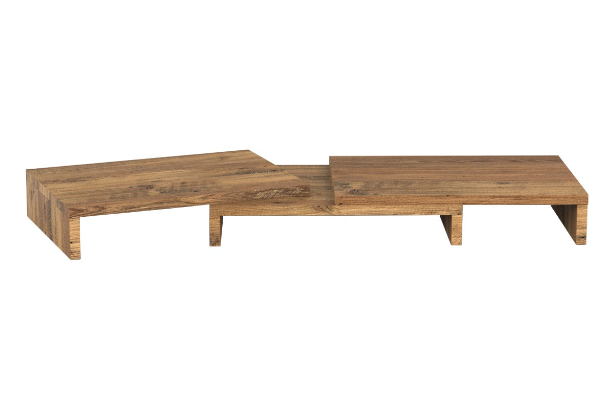 Kogan Modern Dual Monitor & Laptop Stand with Adjustable Length (Dark Walnut)