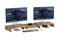 Kogan Modern Dual Monitor & Laptop Stand with Adjustable Length (Dark Walnut)
