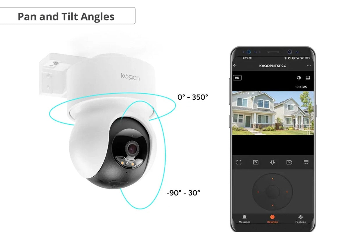 Kogan SmarterHome™ 5MP Outdoor Pan & Tilt Smart Security Camera with Spotlight - SuperSaverAU - view 3