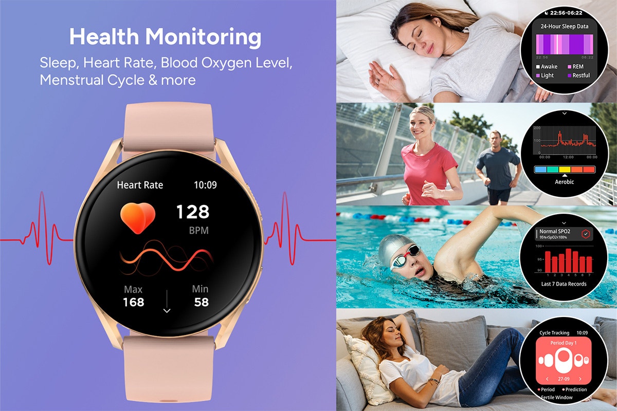 Kogan Pulse 3 Smart Watch (Rose Gold)