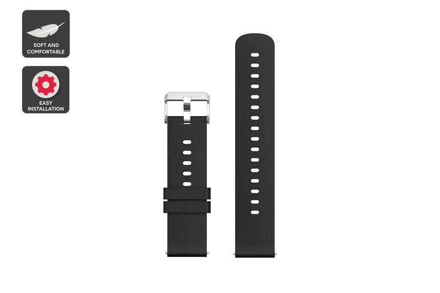 Silicone Strap for Kogan Pulse 3 Smart Watch (Classic Black)