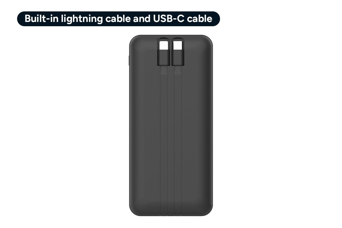 Kogan TravelBoost 20000mAh 20W PD Power Bank with Built-in USB-C & Lightning Cable