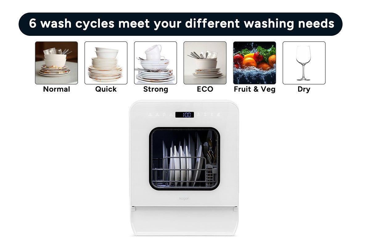 Kogan Portable Benchtop 3 Place Dishwasher (White)