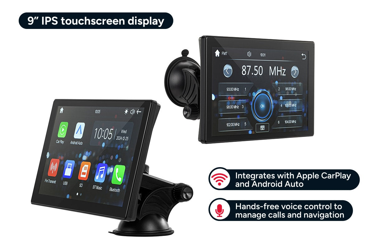 Kogan 9" Touchscreen Car Display with Apple CarPlay and Android Auto