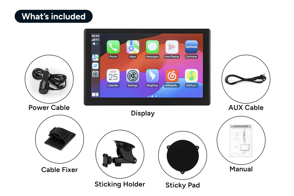 Kogan 9" Touchscreen Car Display with Apple CarPlay and Android Auto
