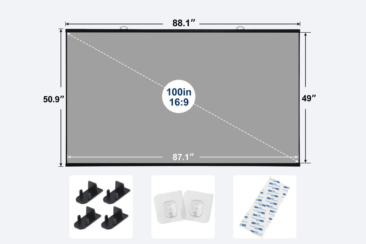 Kogan 100" Fresnel ALR Fixed Frame Projector Screen
