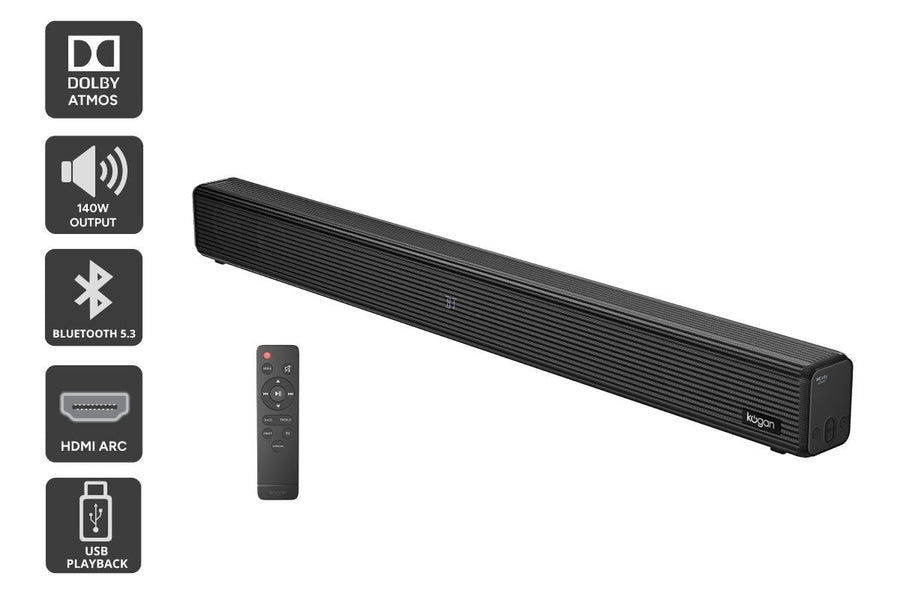 Kogan 2.1 Channel 140W Dolby Atmos Soundbar with Built-in Subwoofer