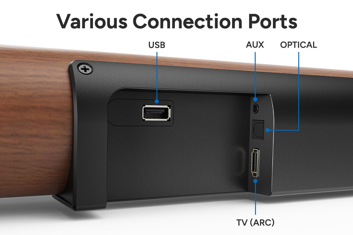 Kogan 3.1 Channel 230W Dolby Soundbar with Wireless Subwoofer (Wood-Grain Finish)