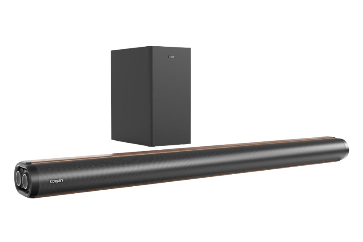 Kogan 3.1 Channel 230W Dolby Soundbar with Wireless Subwoofer (Wood-Grain Finish)