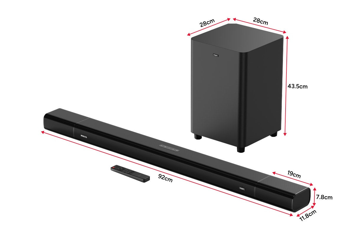 Kogan 7.1.4 Channel Dolby Atmos Soundbar with Detachable Surround Speakers