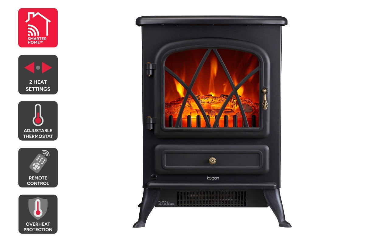 Kogan SmarterHome™ 1800W Portable Electric Fireplace Heater