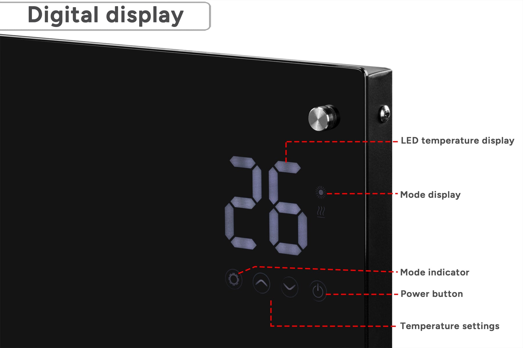 Kogan SmarterHome™ 2000W Premium Glass Panel Heater (Black)