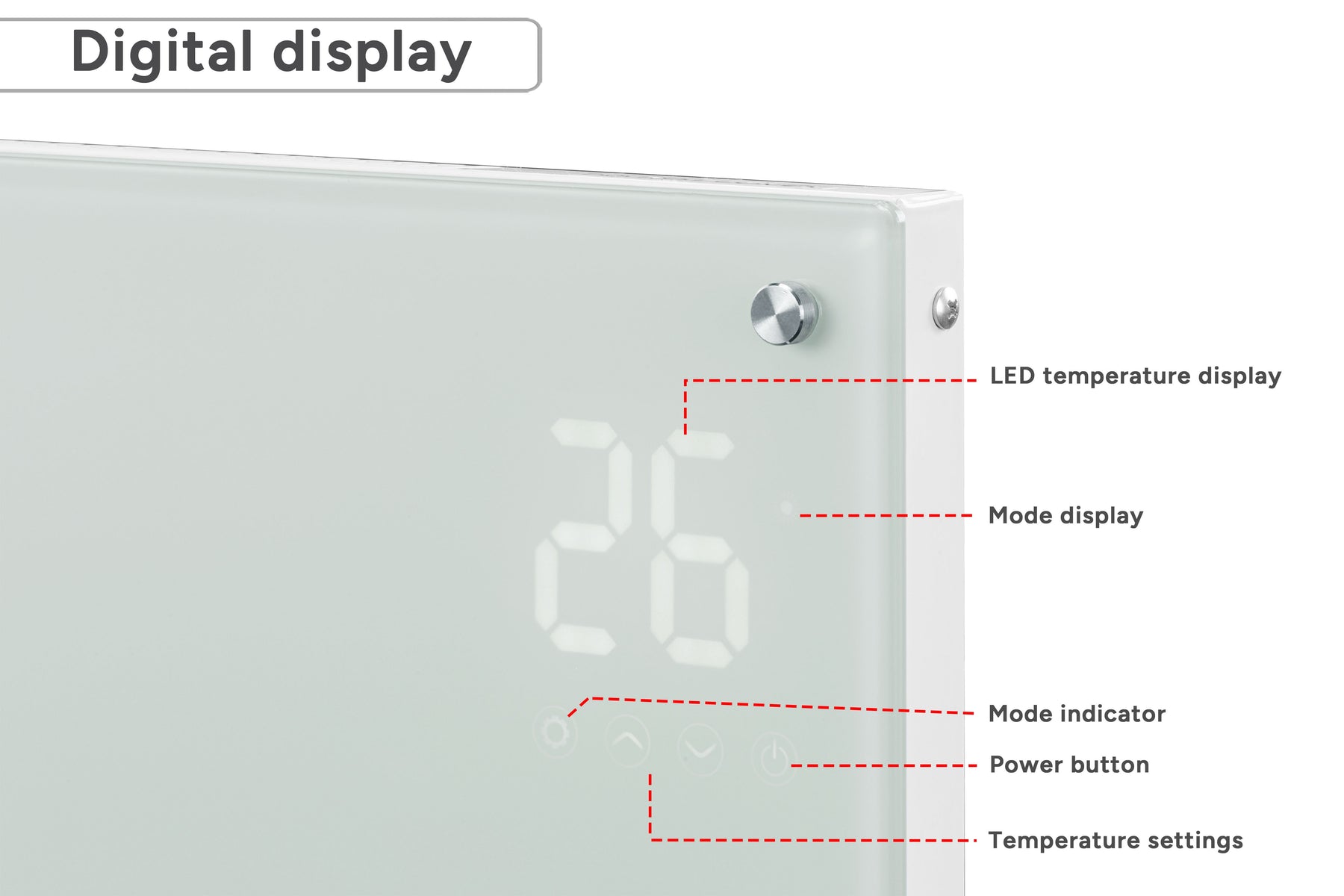 Kogan SmarterHome™ 2400W Premium Glass Panel Heater (White)