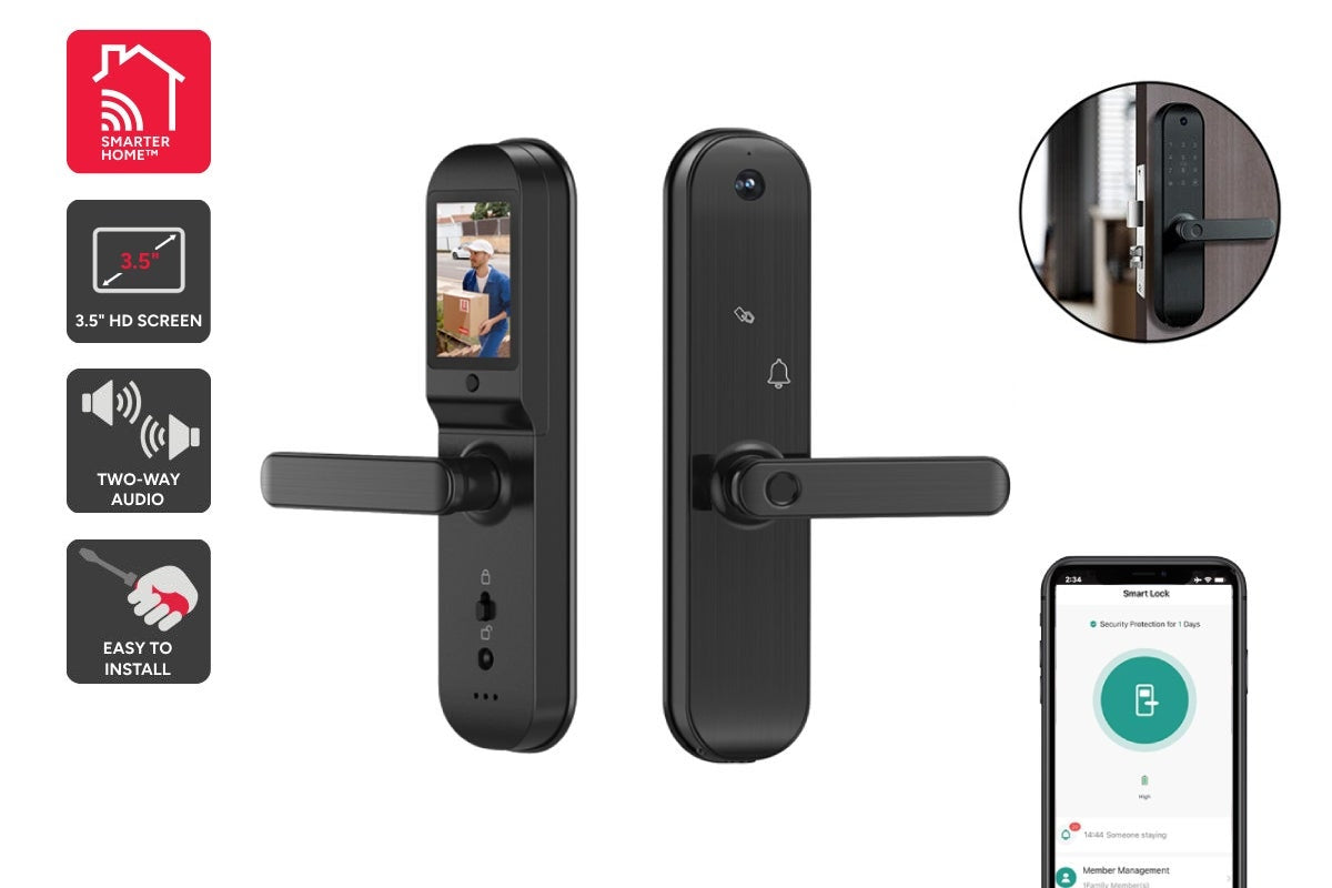 Premium SmarterHome Wi-Fi Fingerprint Video Smart Lock with Monitor - SuperSaverAU - view 1