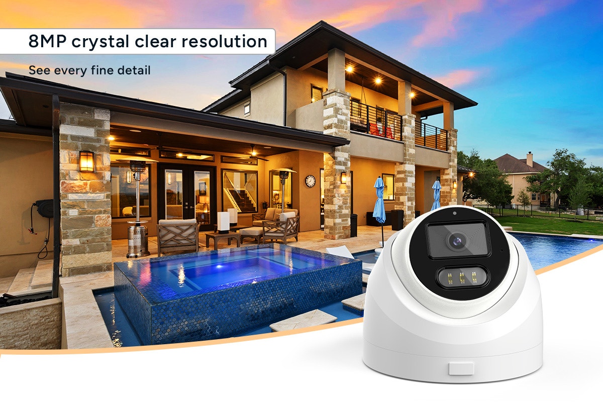 Kogan SmarterHome 8 Channel NVR AI Security Camera System with 4 x 8MP Cameras (4TB, PoE)