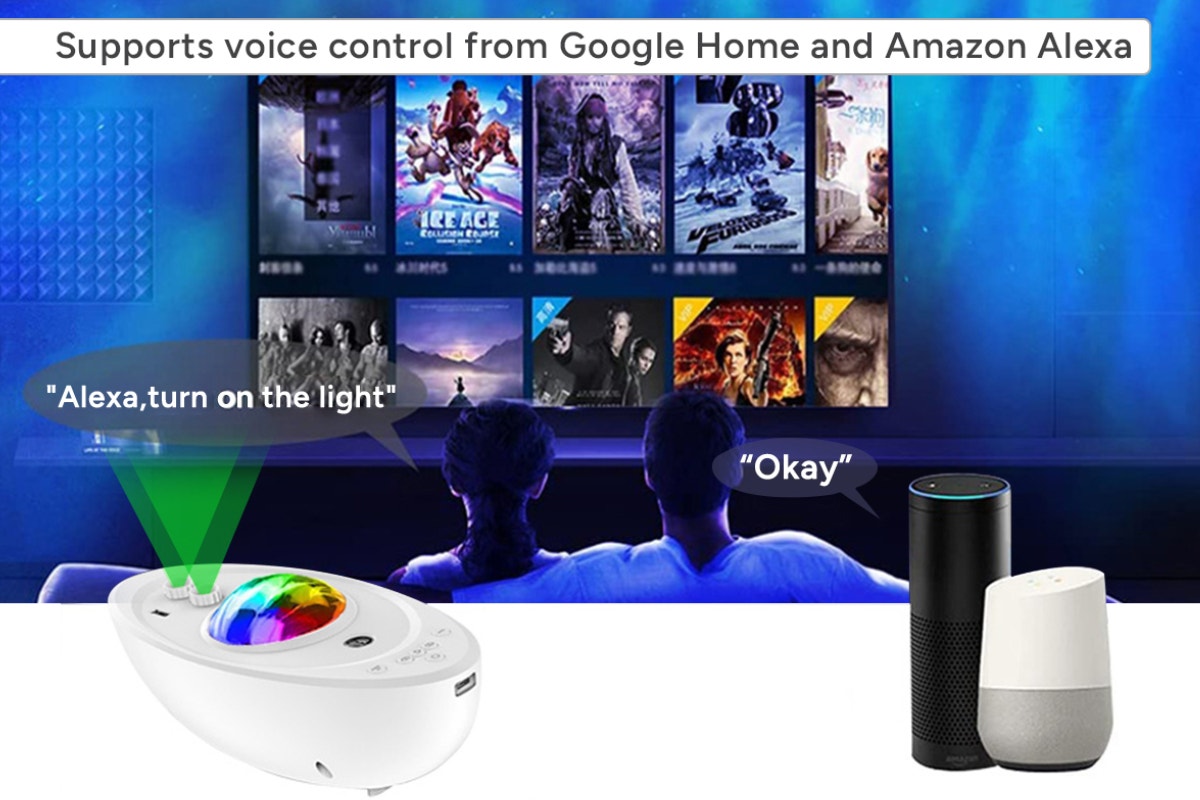 Kogan SmarterHomeâ„¢ Aurora & Star Light Projector with Bluetooth Speaker