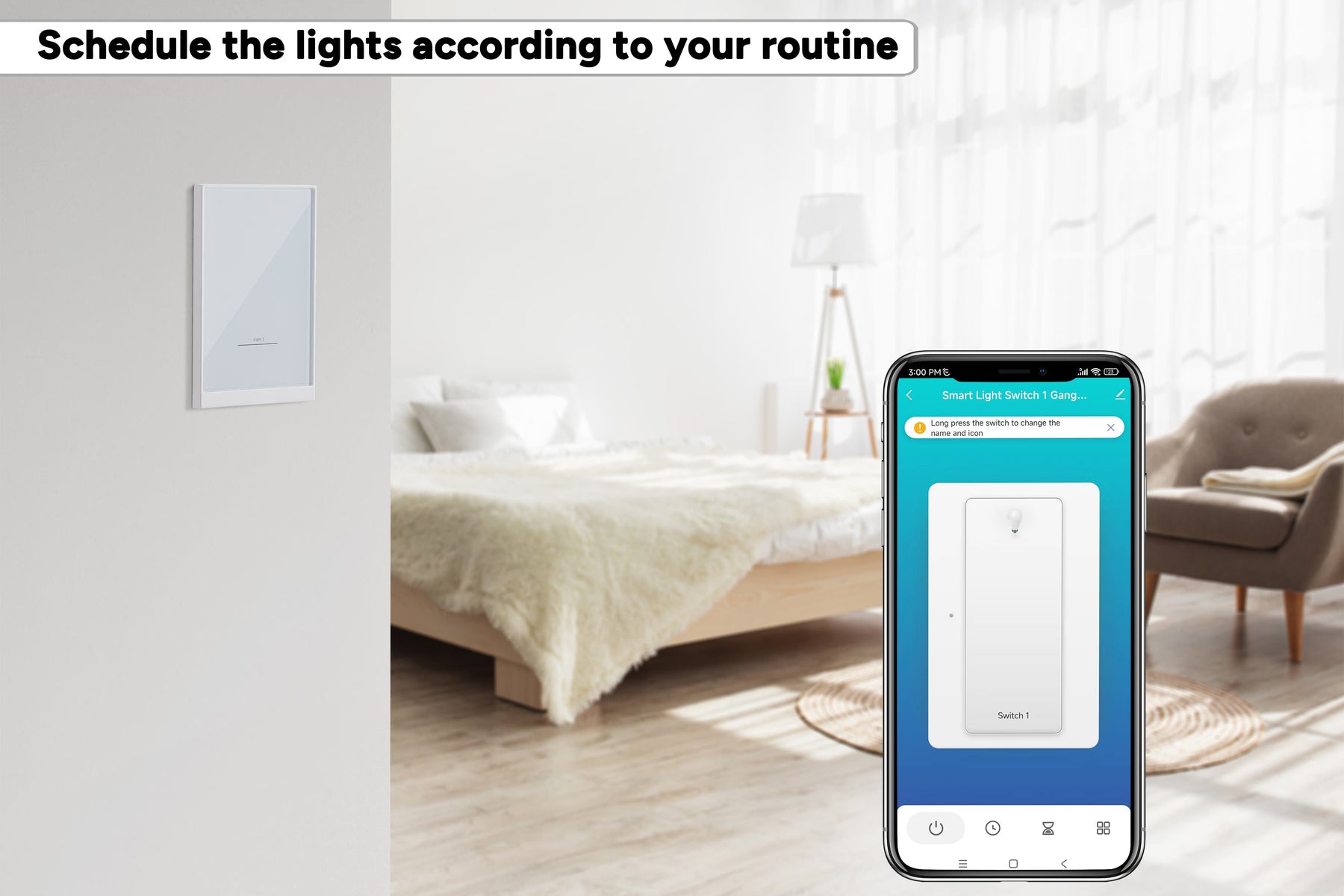 Kogan SmarterHomeâ„¢ Smart Touch Light Switch (1 Gang, White)
