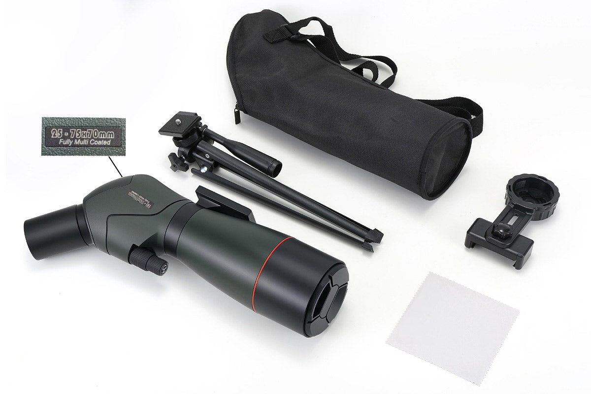 Kogan 25-75x70 Spotting Scope with Tripod and Phone Adapter Set