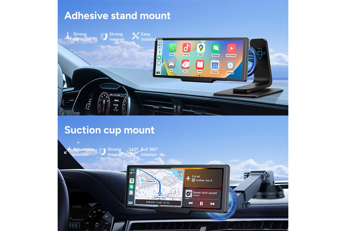 Kogan 10.26" Wireless Apple CarPlay and Android Auto Touchscreen Car Display