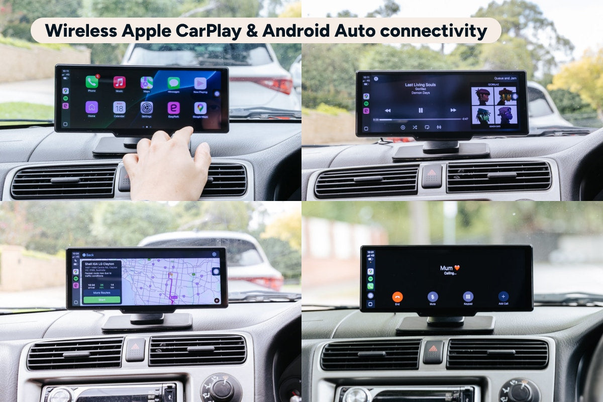 Kogan 10.26" Wireless Apple CarPlay and Android Auto Touchscreen Car Display