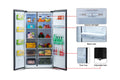 Kogan 631L Side by Side Fridge with Water Dispenser (Black Stainless Steel)