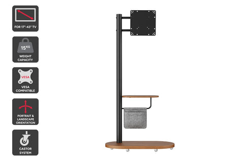Kogan Portable TV Display Stand with Shelf for 17" - 43" TVs (Black)