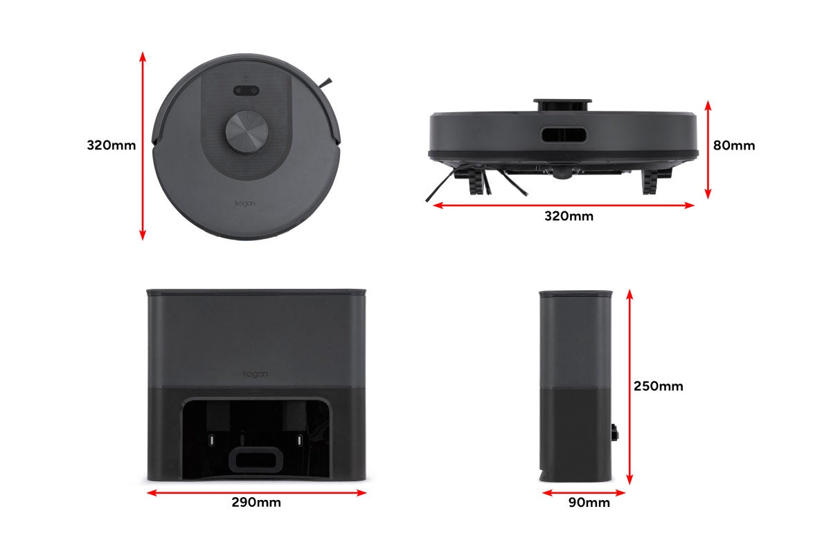 Kogan SmarterHome™ LX16 Pro Robot Vacuum Cleaner and Mop with Auto-Empty Dock (Graphite)