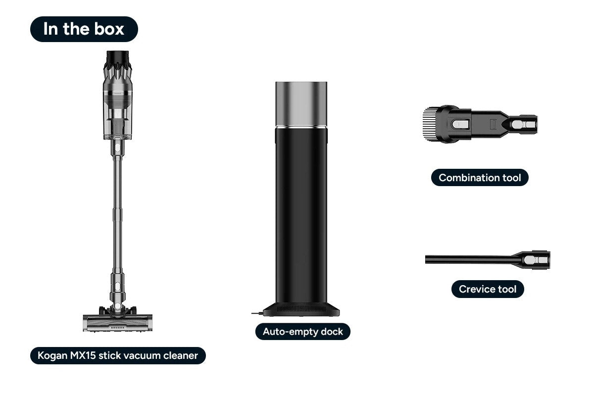 Kogan MX15 Absolute Cordless Stick Vacuum Cleaner with Auto-Empty Dock