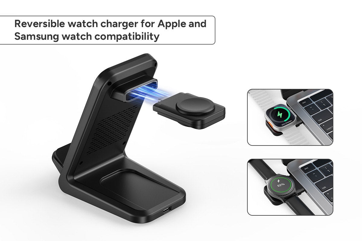 Kogan 3-in-1 15W Wireless Fast Phone Charger