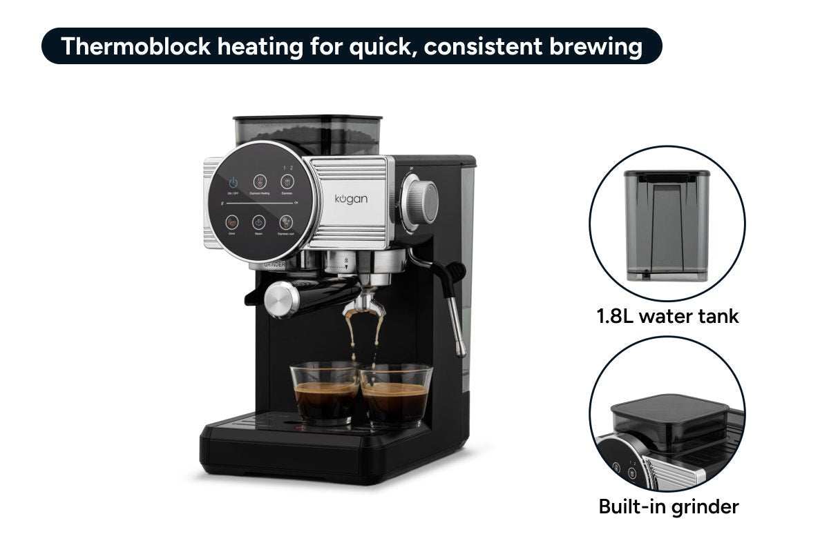 Kogan Espresso Touch Coffee Machine with Grinder