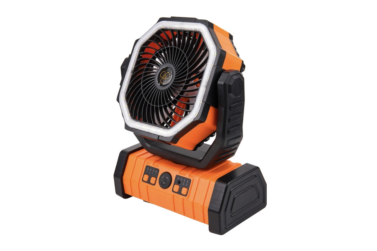 Kogan Cordless Rechargeable Fan with Light and Power Bank