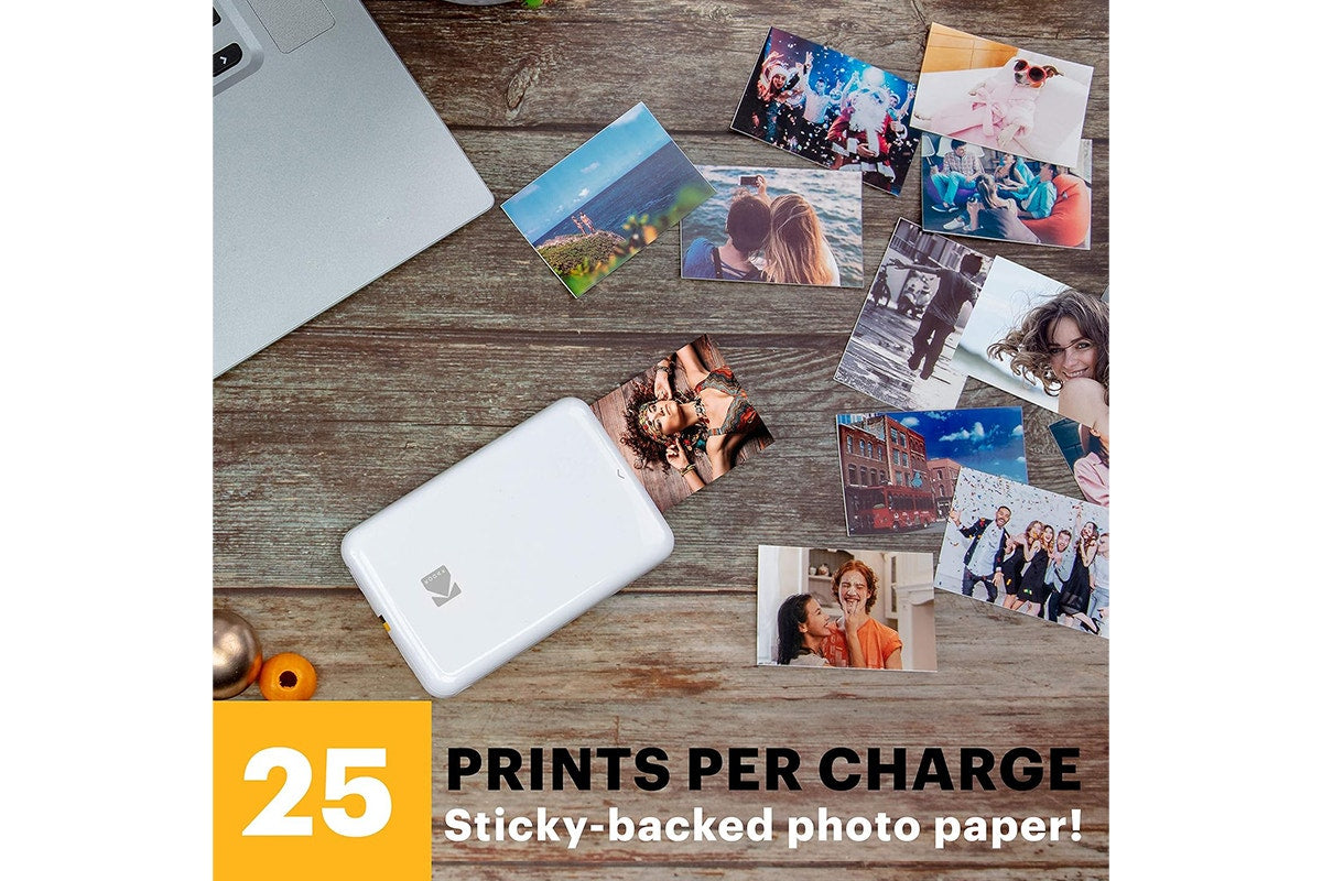 Kodak Step Instant Mobile Photo Printer and Photo Paper (White, 50 Sheets)