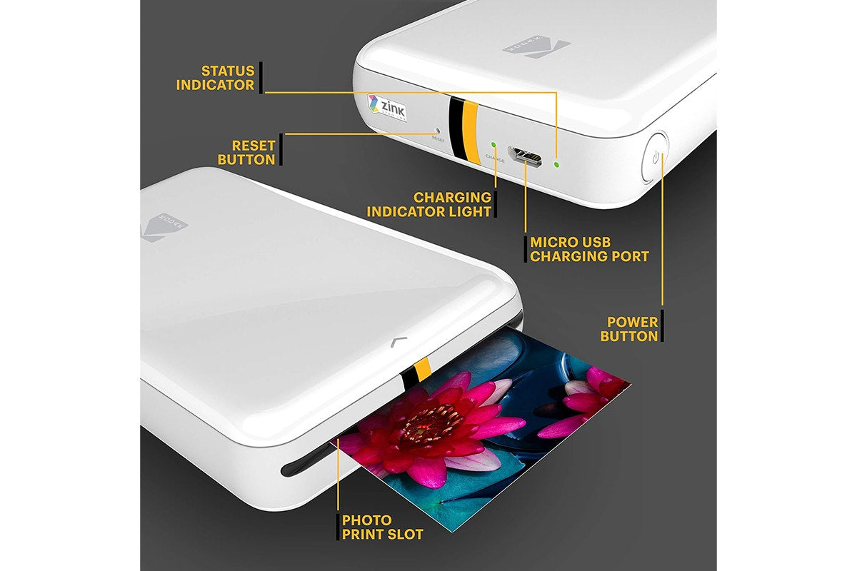 Kodak Step Instant Mobile Photo Printer and Photo Paper (White, 50 Sheets)