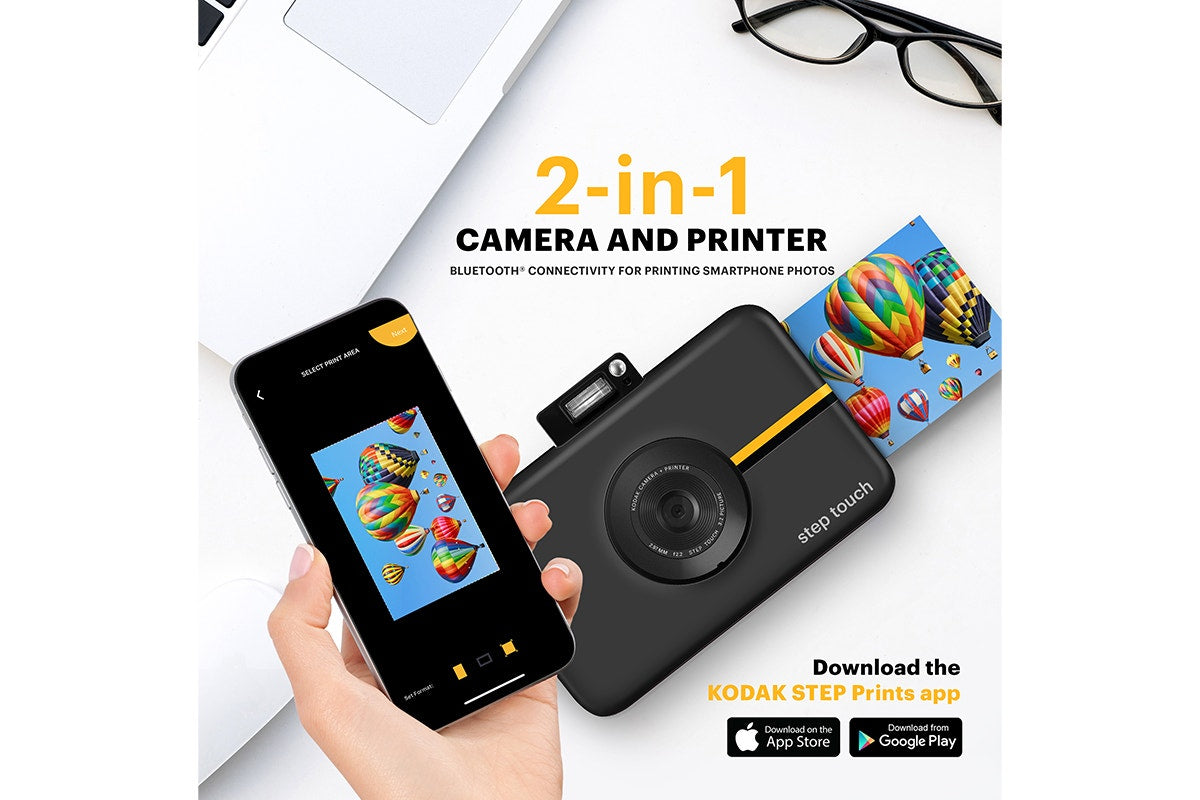 Kodak Step Instant Print Touch Digital Camera and Photo Paper (Black, 10 Sheets)