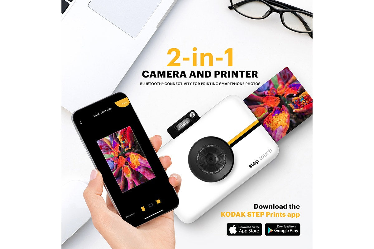 Kodak Step Instant Print Touch Digital Camera and Photo Paper (White, 10 Sheets)