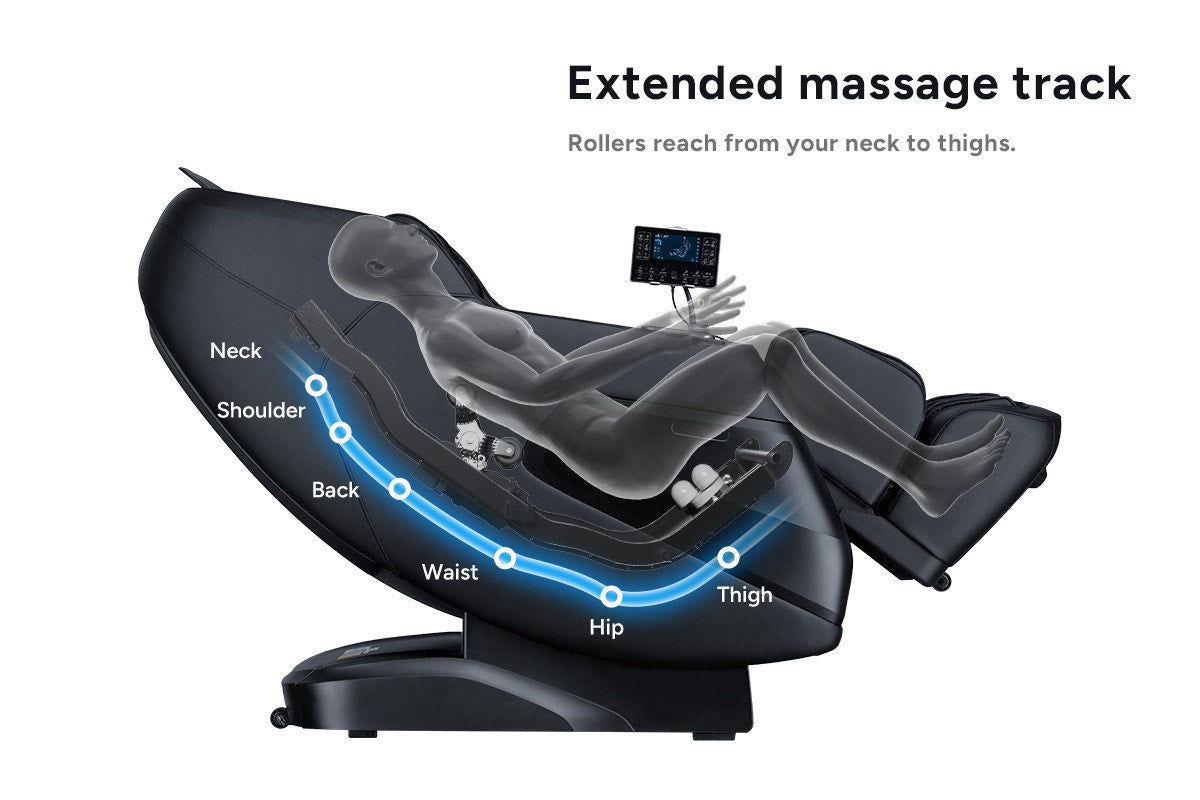 Kogan S63 Pro Zero-Gravity SL-Track Heated Shiatsu Massage Recliner Chair - Charcoal - SuperSaverAU - view 14