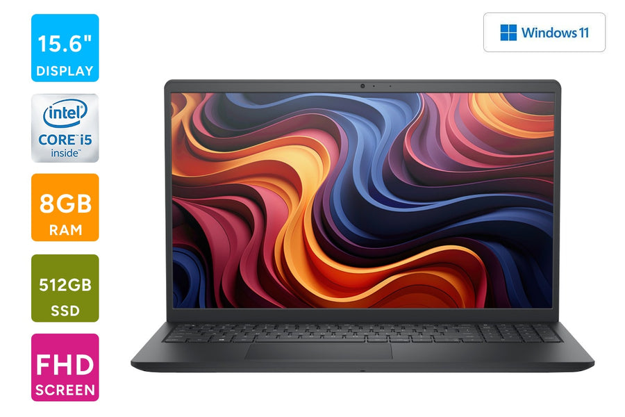Dell 15.6" Full HD Touchscreen Core i5 Laptop (8GB, 512GB, Carbon Black)