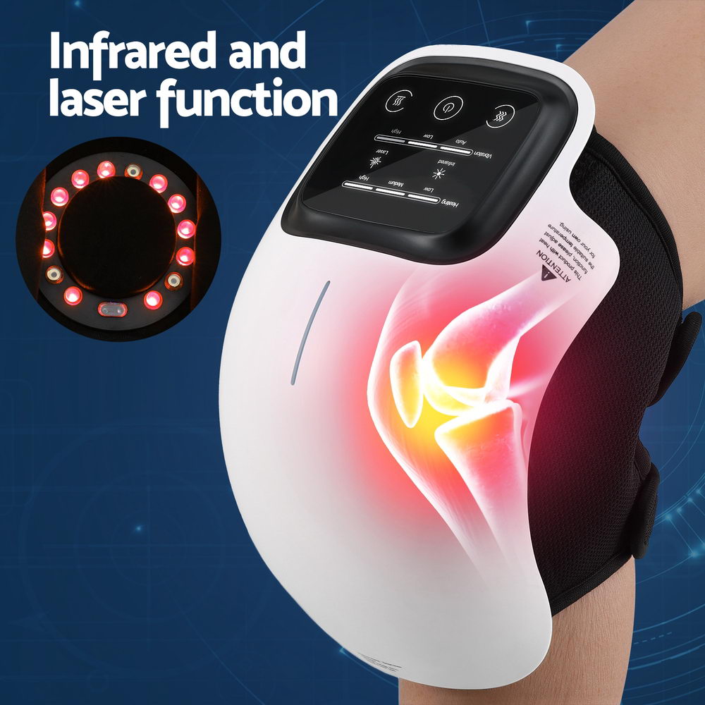 Livemor Heated Knee Massager with Vibration Infrared Laser and USB Charging