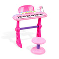 Keezi 37-Key Kids Piano Keyboard Set with Stool & Microphone, Pink - SuperSaverAU - view 1