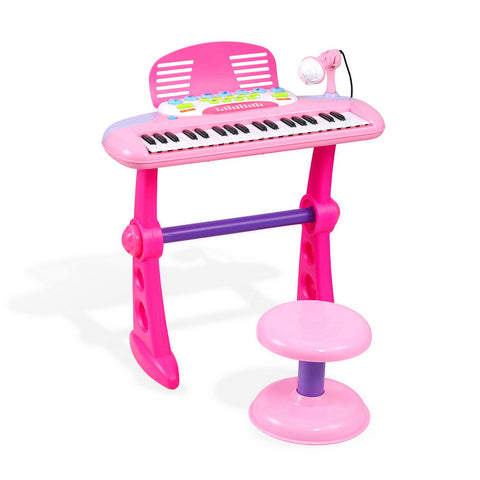 Keezi 37-Key Kids Piano Keyboard Set with Stool & Microphone, Pink - SuperSaverAU - view 1