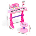 Keezi 37-Key Kids Piano Keyboard Set with Stool & Microphone, Pink - SuperSaverAU - view 2