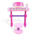 Keezi 37-Key Kids Piano Keyboard Set with Stool & Microphone, Pink - SuperSaverAU - view 3