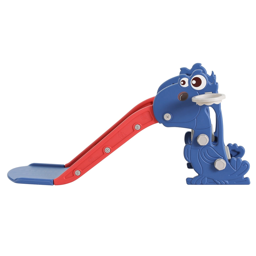 Keezi Kids Slide Set Basketball Hoop Outdoor Playground Toy Dragon 90cm Blue - SuperSaverAU - view 3