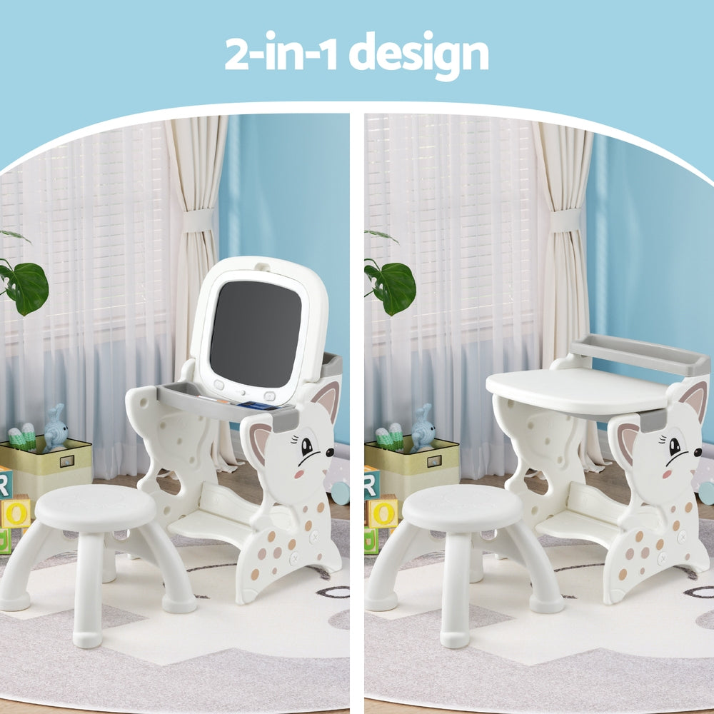 Keezi 2-in-1 Kids Desk and Stool Set with LCD Writing Tablet