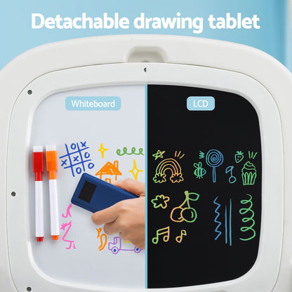 Keezi 2-in-1 Kids Desk and Stool Set with LCD Writing Tablet