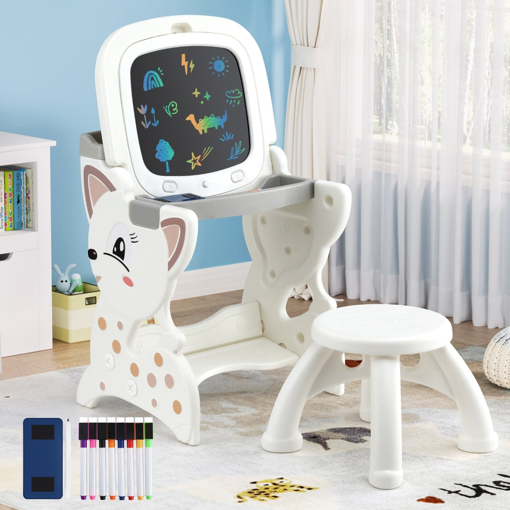 Keezi 2-in-1 Kids Desk and Stool Set with LCD Writing Tablet